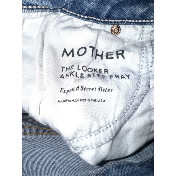 Mother The Looker Ankle Step Fray Size 25 Blue Jeans Exposed Secret Sister - Picture 7 of 15